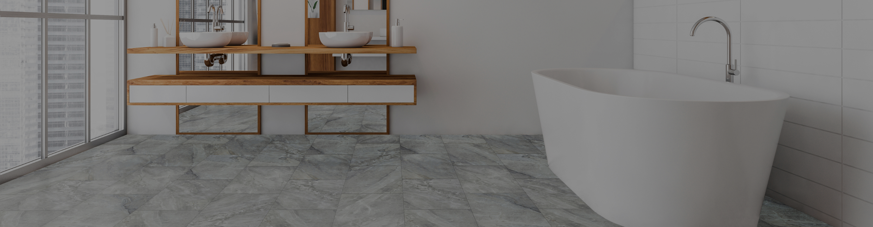 modern bathroom with floating vanity